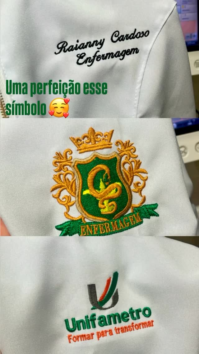 Bordado em jaleco.