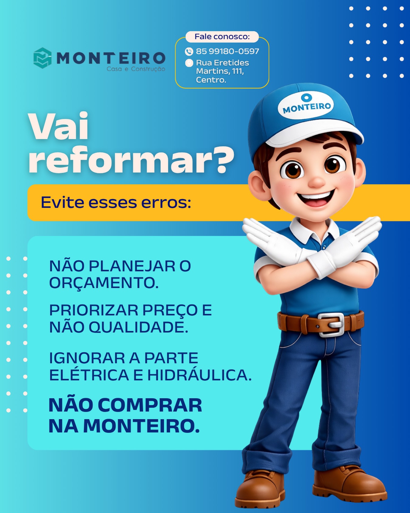Vai reformar? Então bora fazer isso do jeito certo 😉

Pequenos descuidos no começo podem virar grandes dores de cabeça depois… e ninguém qu