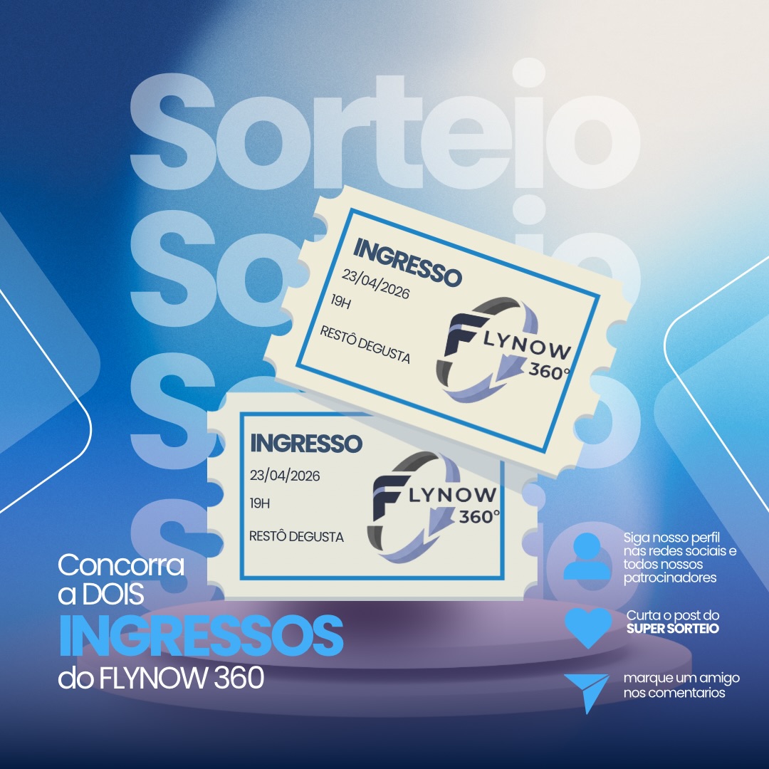 ✨ SORTEIO IMPERDÍVEL ✨

Quer viver uma experiência incrível com a FLYNOW 360? Então essa é a sua chance! 🚀

Estamos sorteando 02 ingresso